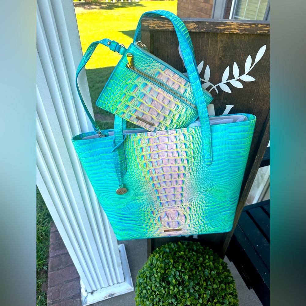 🆕 Brahmin Cotton Candy Ombre Melbourne Brook Tote NWT